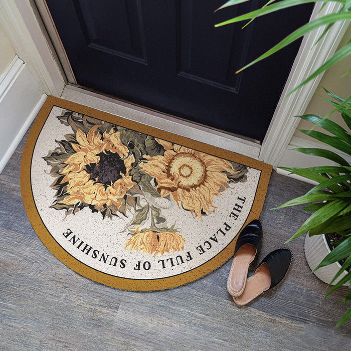 Brown Sunflower Entrance Door Mat Mom‘s Day Gift