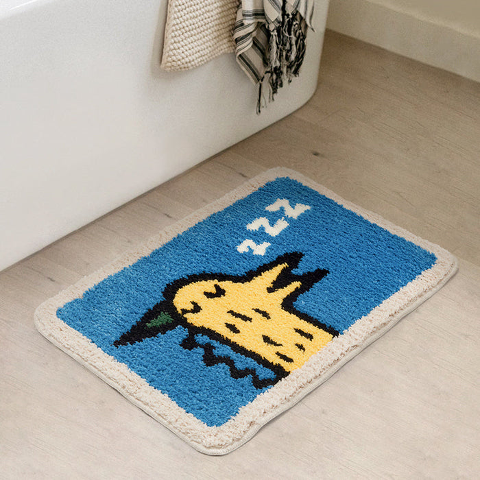 Cartoon Little Dinosaur Sleeps Bath Mat