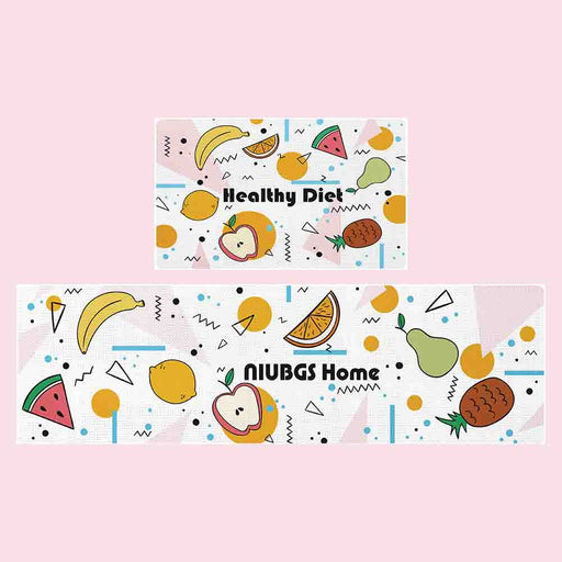 Feblilac Colorful Happy Fruit PVC Leather Kitchen Mat PVC Leather Kitchen Mat