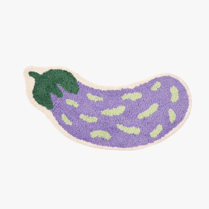 Cute Eggplant Bath Mat, Funny Purple Bathroom Rug