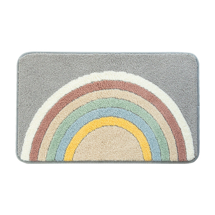 Cute Rainbow Grey Bath Mat