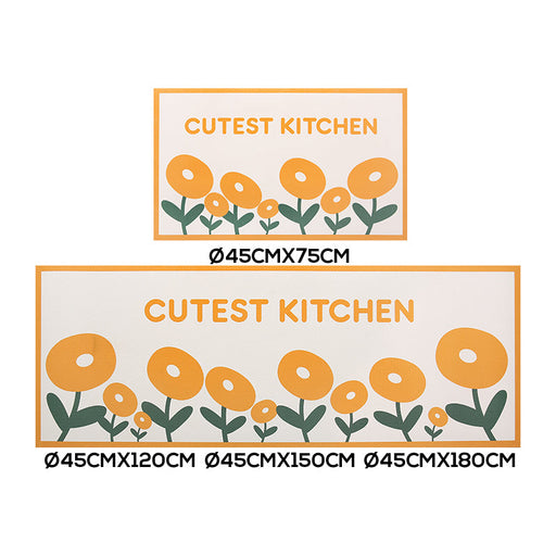 Cute Yellow Flower Kitchen Mat