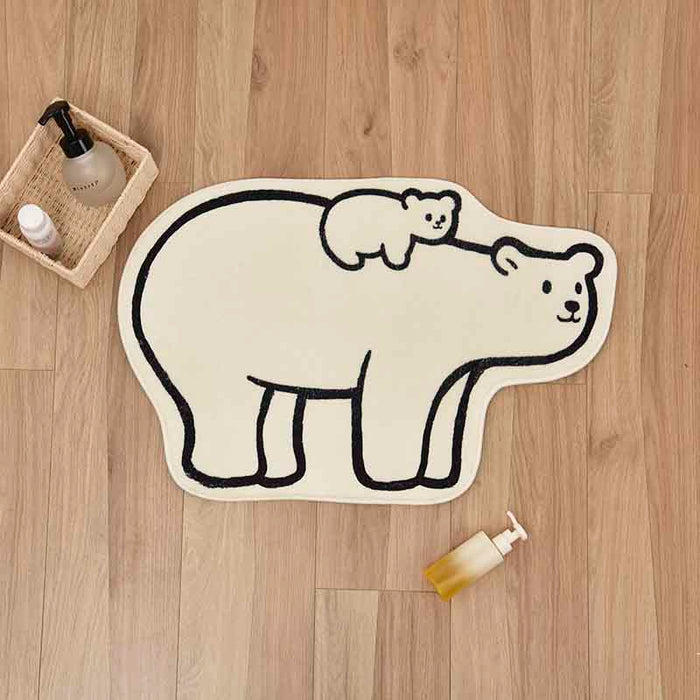 Cute Cartoon Polar Bear Bathroom Mat Rug