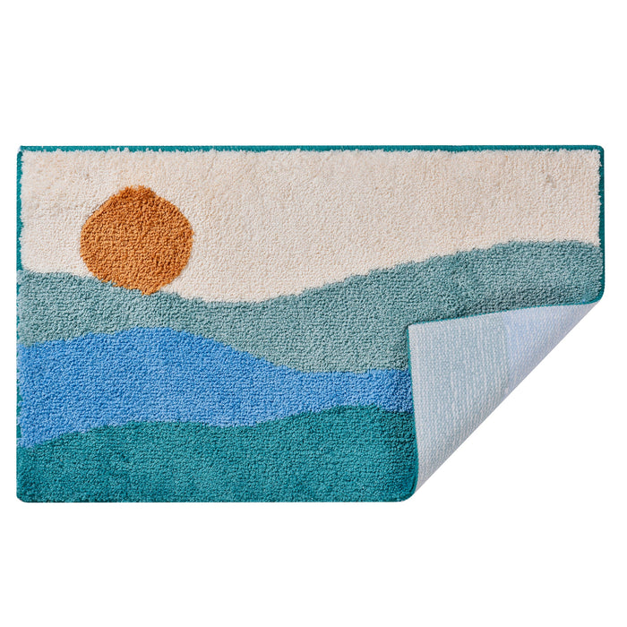 Blue Ocean Wave Bath Mat