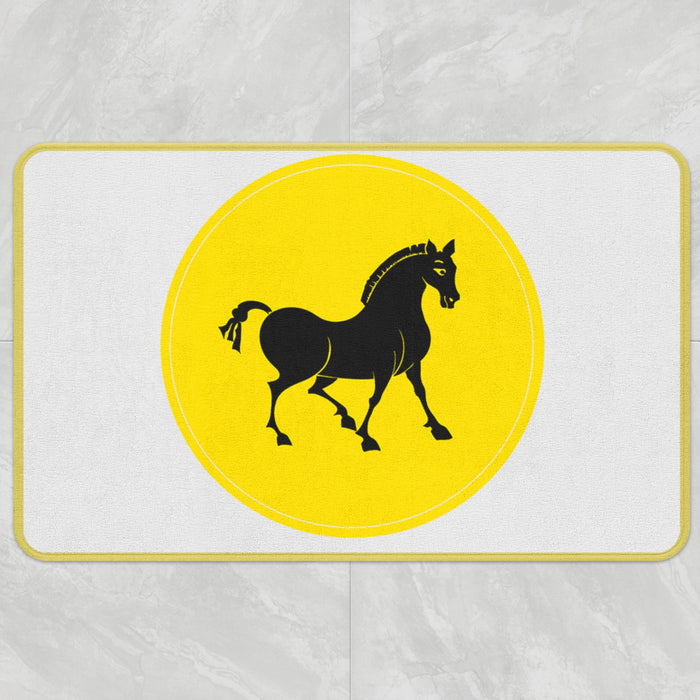 Feblilac Black Horse Bath Mat, Animal Bathroom Rug