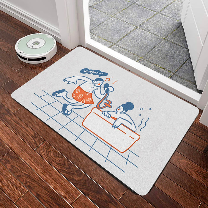 Feblilac Bath Singing Couple Bath Mat