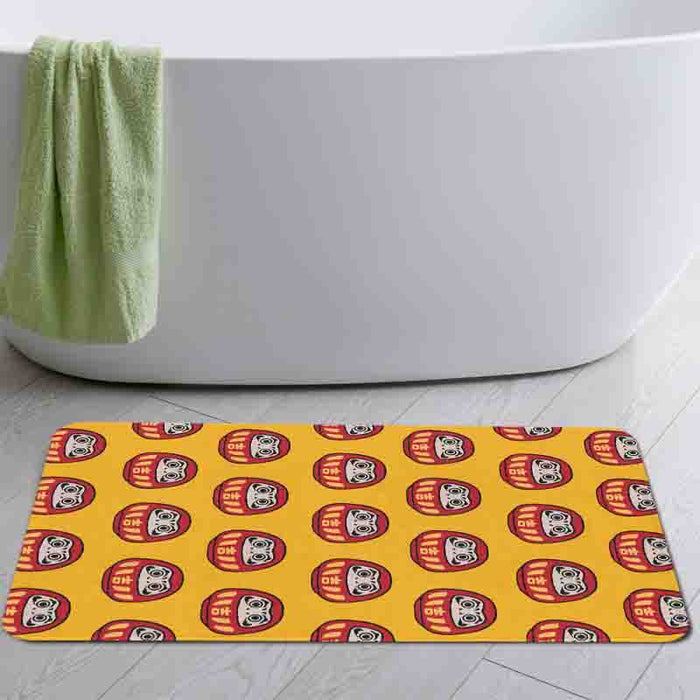 Japanese Style Red/Blue/Pink Daruma Bedroom Runner Bath Mat