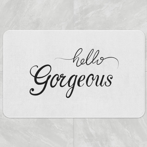 Feblilac Hello Gorgeous White Ground Bath Mat