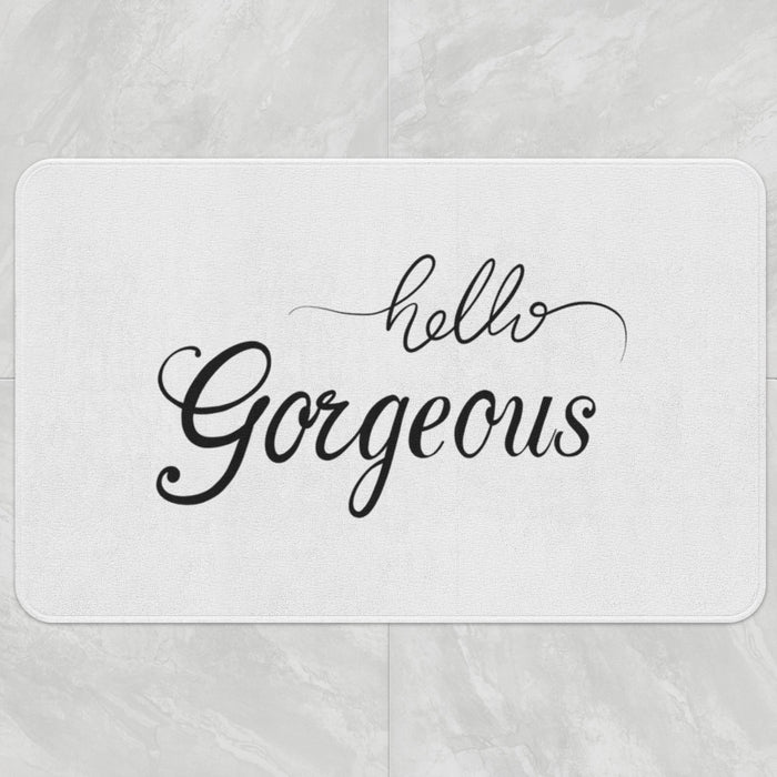 Feblilac Hello Gorgeous White Ground Bath Mat