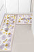 Flower and Yellow Leaves Kitchen Mat