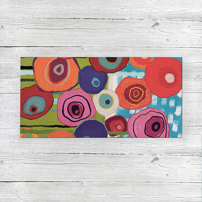 Colorful Flower Garden PVC coil Door Mat @Joy's design