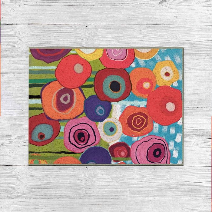 Colorful Flower Garden PVC coil Door Mat @Joy's design