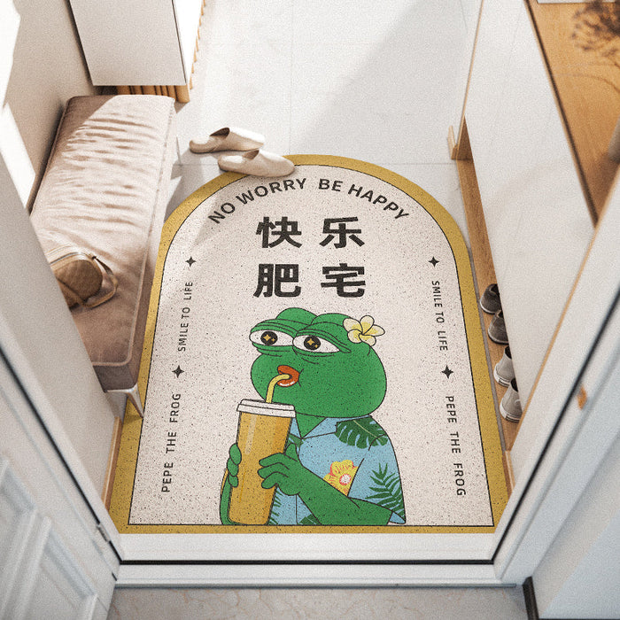 Funny Green Frog Entrance Door Mat