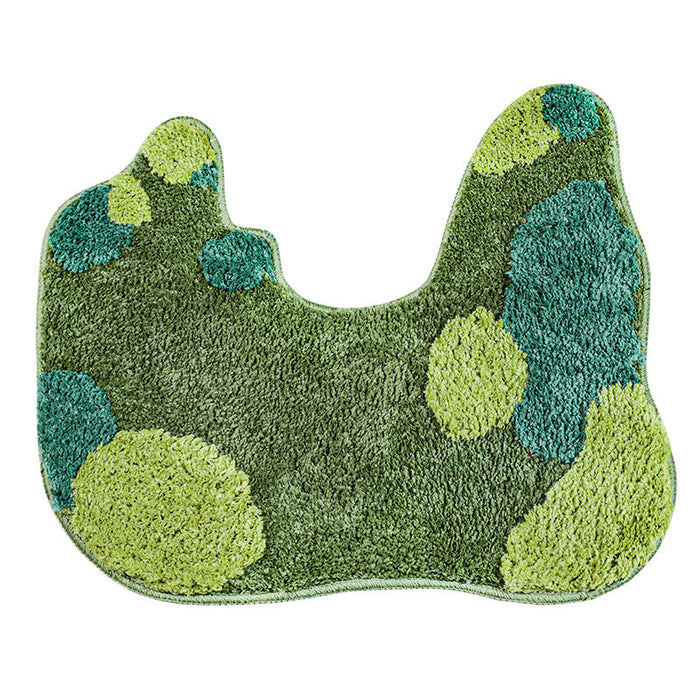 3D Funny Moss Bath Mat, Green Leaves Bathroom Rug