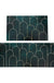 Feblilac Green Golden Abstract Door Pattern PVC Leather Kitchen Mat