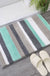 Feblilac Green Stripe Bath Mat Rug