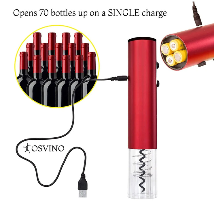 Electric Wine Opener Rechargeable Automatic Corkscrew Creative Wine Bottle Opener with USB Charging Cable