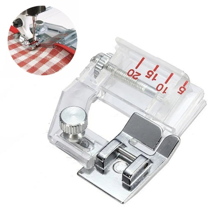 Adjustable Bias Tape Binding Foot Snap On Presser Foot 6290 For Brother and Most of Low Shank Sewing Machine Accessories