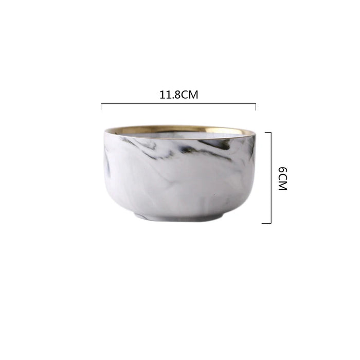 European Style Dinnerware Custom Logo Grey Salad Soup Bowl Porcelain Charger Plate Luxury Ceramic Dinner Set With Gold Rim