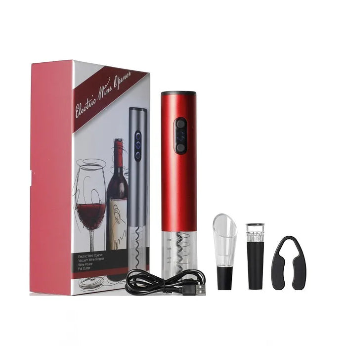 Electric Wine Opener Rechargeable Automatic Corkscrew Creative Wine Bottle Opener with USB Charging Cable