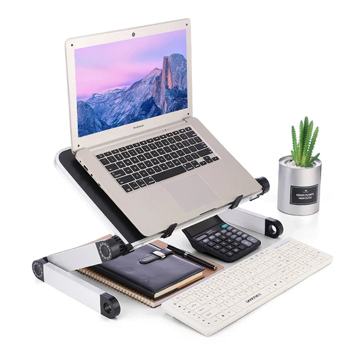 Adjustable Laptop Desk Stand Portable Aluminum Ergonomic Lapdesk For TV Bed Sofa PC Notebook Table Desk Stand With Mouse Pad