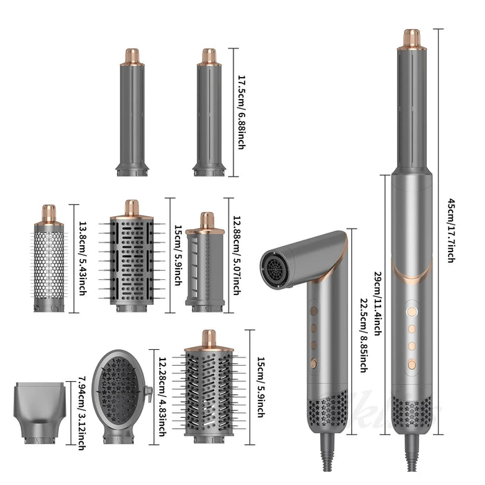 8-in-1 Multifunctional Styling Hot Air Electric Hair Blow Dryer Hairdryer Set Volume Styler Hair Styling Brush Comb