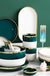  Supplier Dinnerware Full Dinner Sets 18 pcs White Green Royal Ceramic Dinner Set For Restaurant