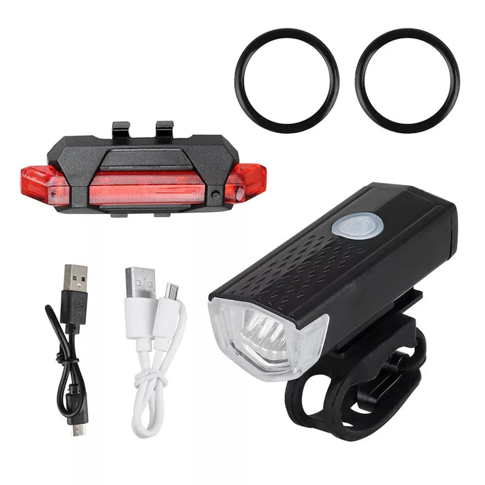 Bike Light Set Front Light with Taillight USB Rechargeable Easy to Install 3 Modes Bicycle Accessories for the Bicycle Road MTB