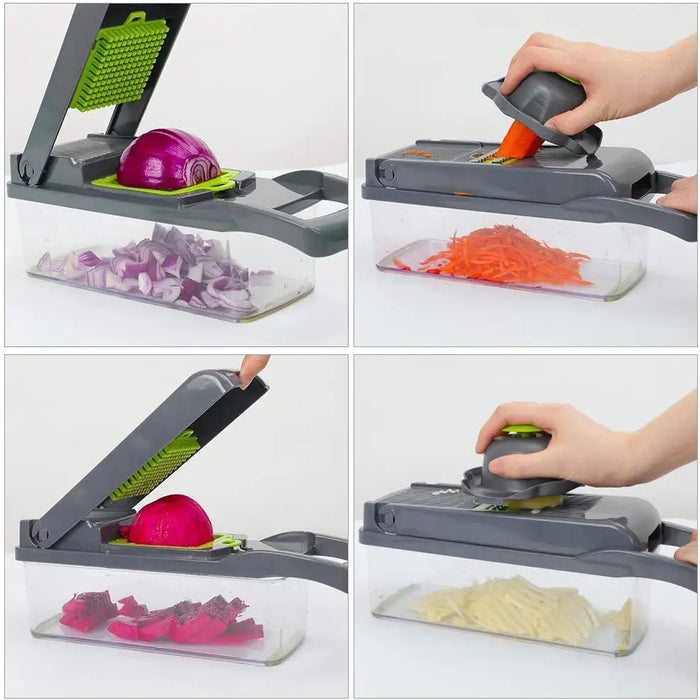 2023 12 In 1 Hand Operated Vegetable Mandoline Slicer Vegger, Food Chopper Onion cutter Vegetable Slicer vegetable cutter