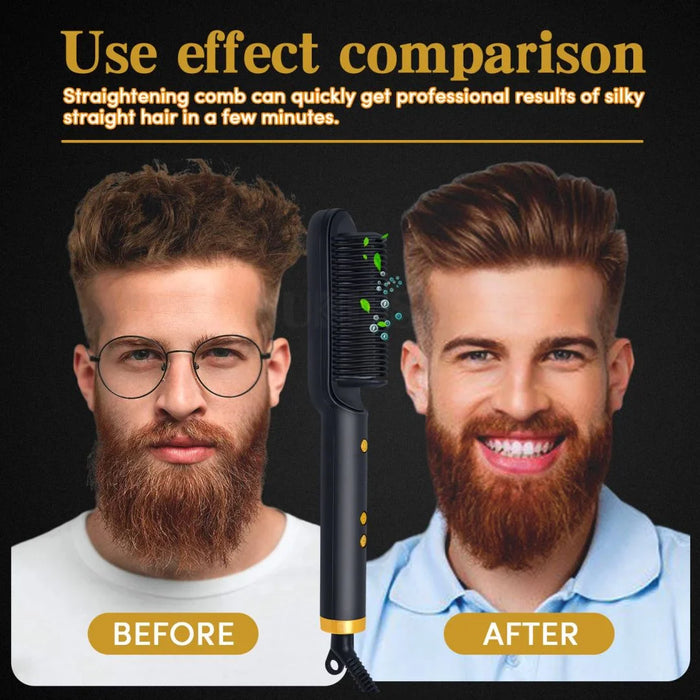 Drosphipping Hair Straightener Comb Volumizer Electric Men Beard Brush Professional Hair Straightener Styler