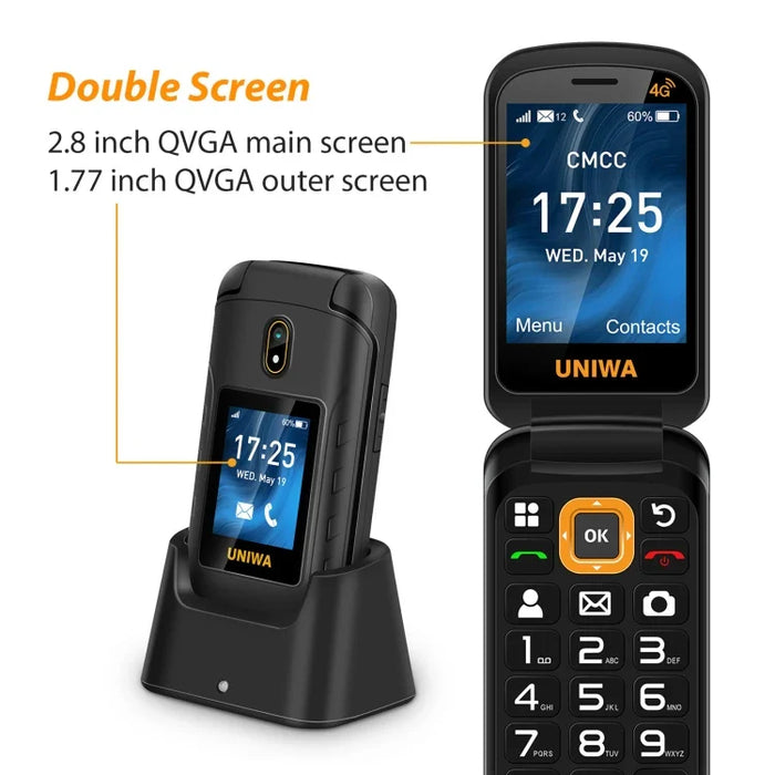 Elder Mini Phone UNIWA V909T Flip Phone