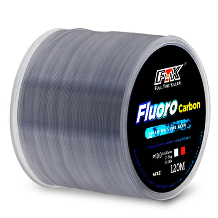 FTK 120m Invisible Fishing Line Speckle Fluorocarbon Coating Fishing Line 0.20mm-0.60mm 7.15LB-45LB Super Strong Spotted Line