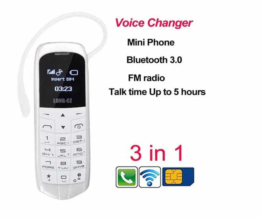 2023 hot sale J8 Super Mini Pocket Earhook wireless Dialer Supports Multiple Languages elderly student mini phone