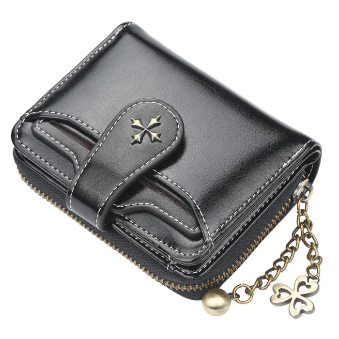 2023 New Women Wallets Fashion Short PU Leather Top Quality Card Holder Female Zipper Purse