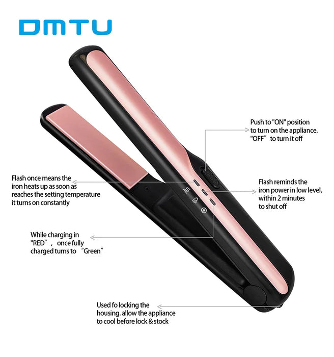 Compact Size Flat Iron Rechargeable Cordless Hair Straightener Wireless