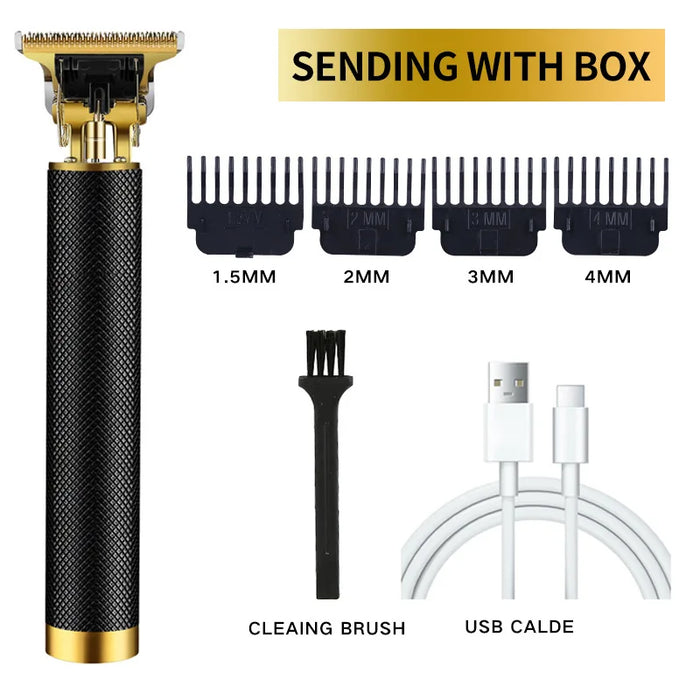 Electric Grooming Rechargeable Cordless Close Cutting 0mm Baldheaded Hair Clippers T-Blade Trimmer for Men Beard Shaver