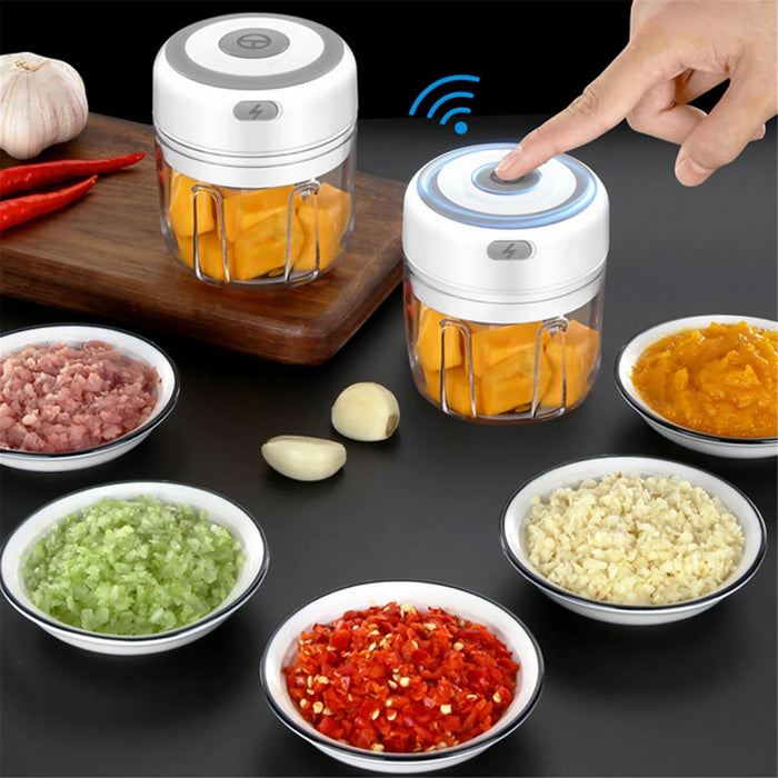 250ml Kitchen Gadgets Food Grade Baby Food Processor Smart Electric Meat Mincer Onion Vegetable Chopper