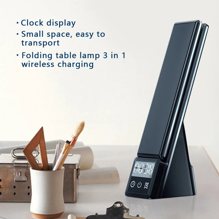 desk lamp wireless charger stand wireless charger led lamp with time alarm clock