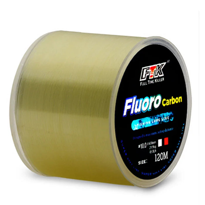 FTK 120m Invisible Fishing Line Speckle Fluorocarbon Coating Fishing Line 0.20mm-0.60mm 7.15LB-45LB Super Strong Spotted Line