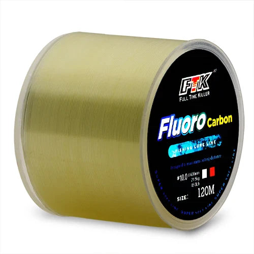 FTK 120m Fishing Line 0.2mm-0.6mm 7.15LB-45LB Fluorocarbon Coating Treatment Process Carbon Surface Nylon Molecules