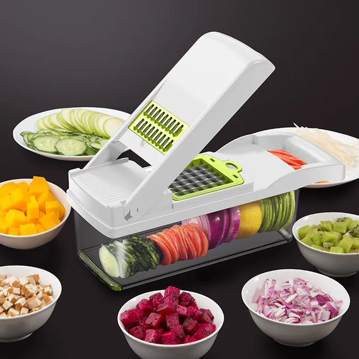 2023 12 In 1 Hand Operated Vegetable Mandoline Slicer Vegger, Food Chopper Onion cutter Vegetable Slicer vegetable cutter