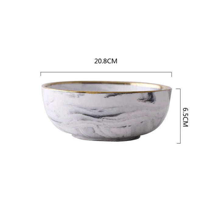 European Style Dinnerware Custom Logo Grey Salad Soup Bowl Porcelain Charger Plate Luxury Ceramic Dinner Set With Gold Rim