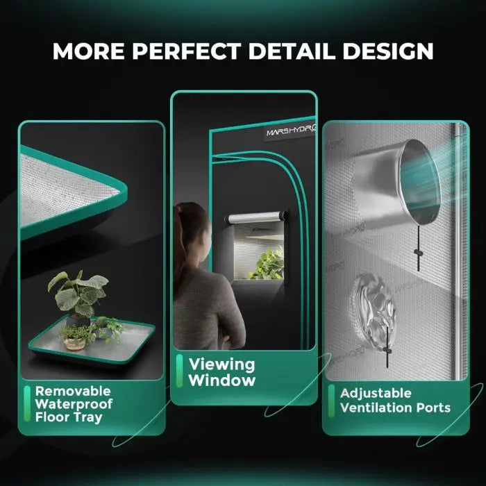 60X60X80 (150X150X200CM) 1680D Optional size Wholesale Price Hydroponic Grow Tent Plant Grow Box Kits Mars Hydro