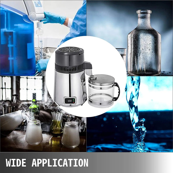 750W 4L Water Distiller Household Distilled Pure Water Machine Distillation Purifier Filter Stainless Steel Water Filter