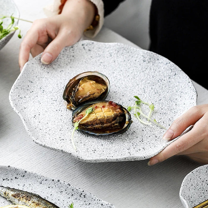 Factory direct Sell Dinnerware Granite Bowl Set Exquisite Plate Set Modern Japanese Ceramic Dinner Set
