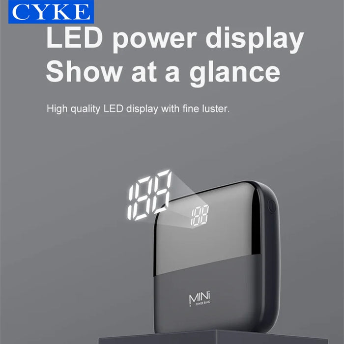 Cyke Q5 10000mAh Mini Power Bank Dual Usb Portable Charger Ultra Slim Mobile power supply Digital display With 2 Usb Port For Ce