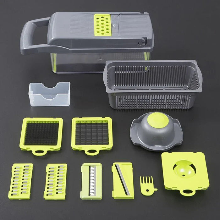 2023 12 In 1 Hand Operated Vegetable Mandoline Slicer Vegger, Food Chopper Onion cutter Vegetable Slicer vegetable cutter