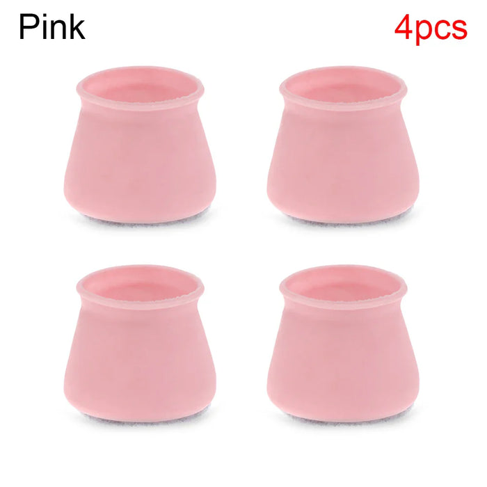 4pcs Floor Protectors Leg Caps Feet Pads Furniture Table Covers Socks Floor Protectors Round Bottom Non-Slip Cups