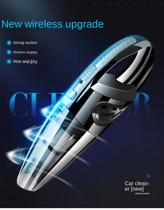 Car vacuum cleaner, portable wireless charging car wet and dry vacuum cleaner, household handheld high-power vacuum cleaner