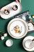  Supplier Dinnerware Full Dinner Sets 18 pcs White Green Royal Ceramic Dinner Set For Restaurant